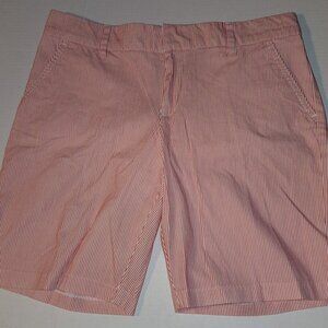 NWOT Tommy Hilfiger Shorts Chino Striped Salmon Women's Size 10